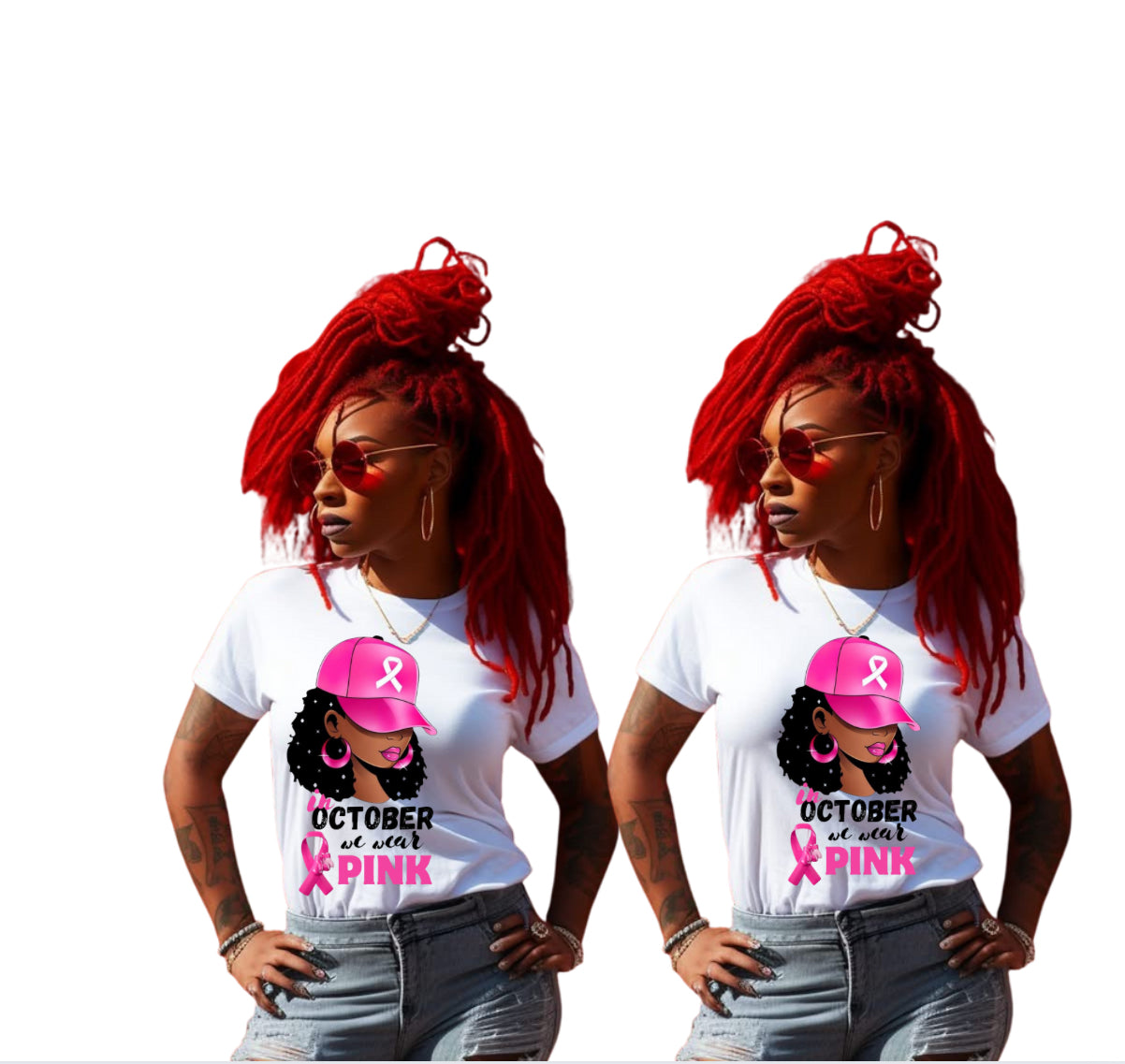 Pink Ribbon Black Woman Diva Tee